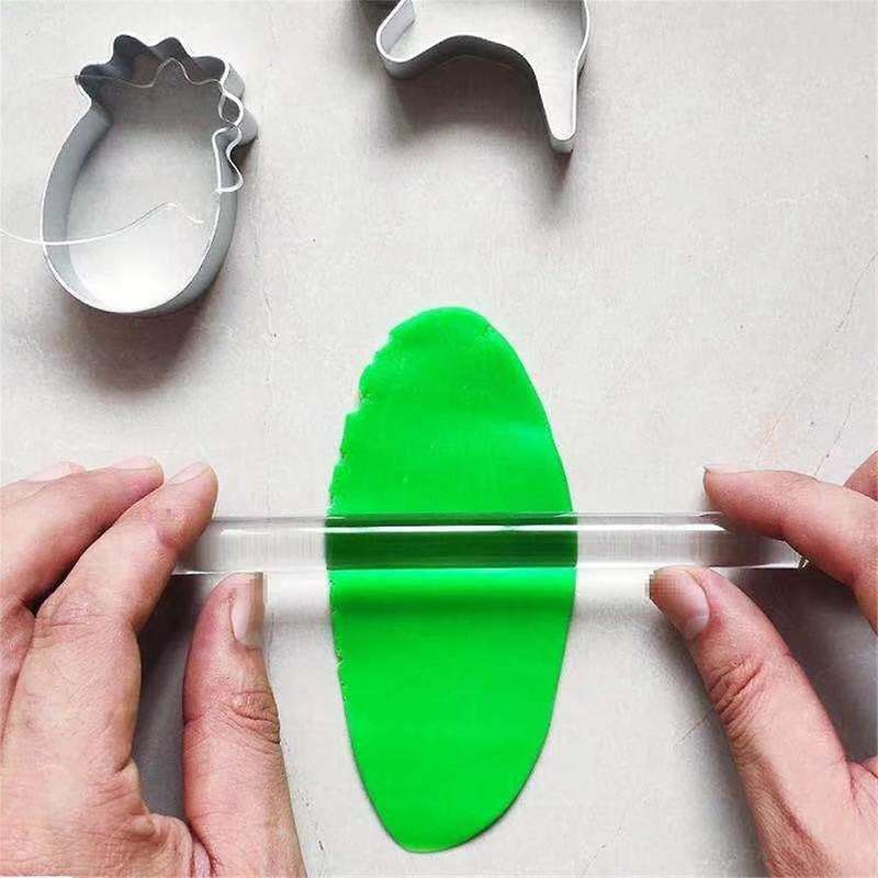 4Pcs 6.5Inch Acrylic Rolling Pin Clear Clay Rolling Pins Fondant Rolling Pole Cake Noodle Baking Dec