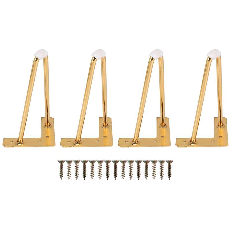 4pcs 8 Inch Gold Hairpin Legs Protectors for Furniture Legs Sofa Cabinet Furniture Leg Feet Coffee