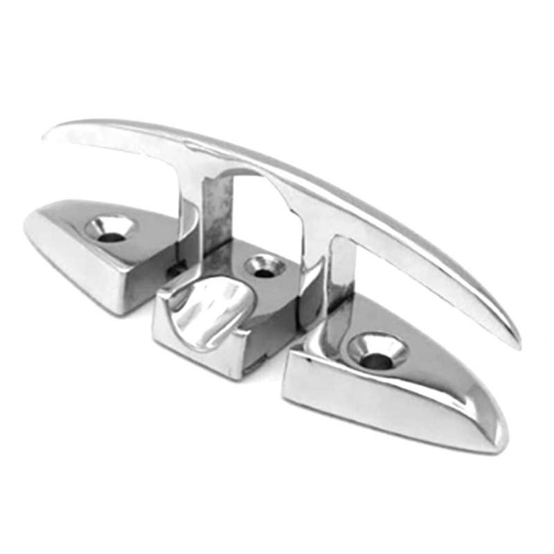 4PCS 8Inch Stainless Steel Cleat Marine Foldable Boat Cleats Folding Deck Mooring Cleat Flush Mount