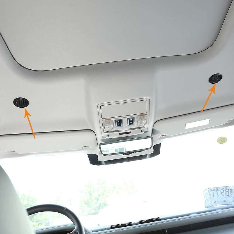 4PCS ABS Car Roof Microphone Cover Trim for Land 110 2020,Auto Accessories (Carbon Fiber Style)