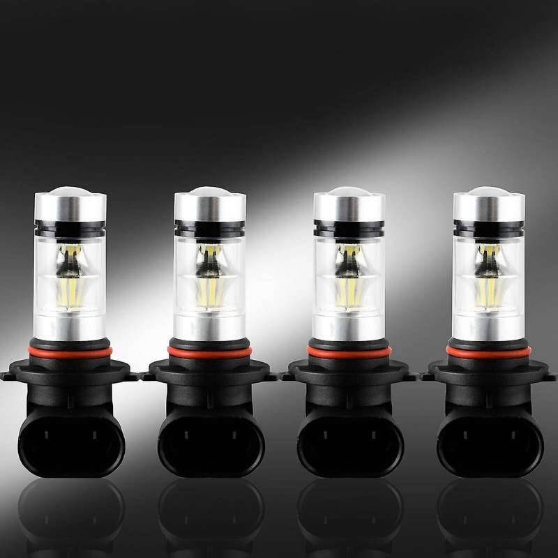 4Pcs 9005 9006 Combo LED Headlight Kit Fog Lamps Bulbs White High Low Beam