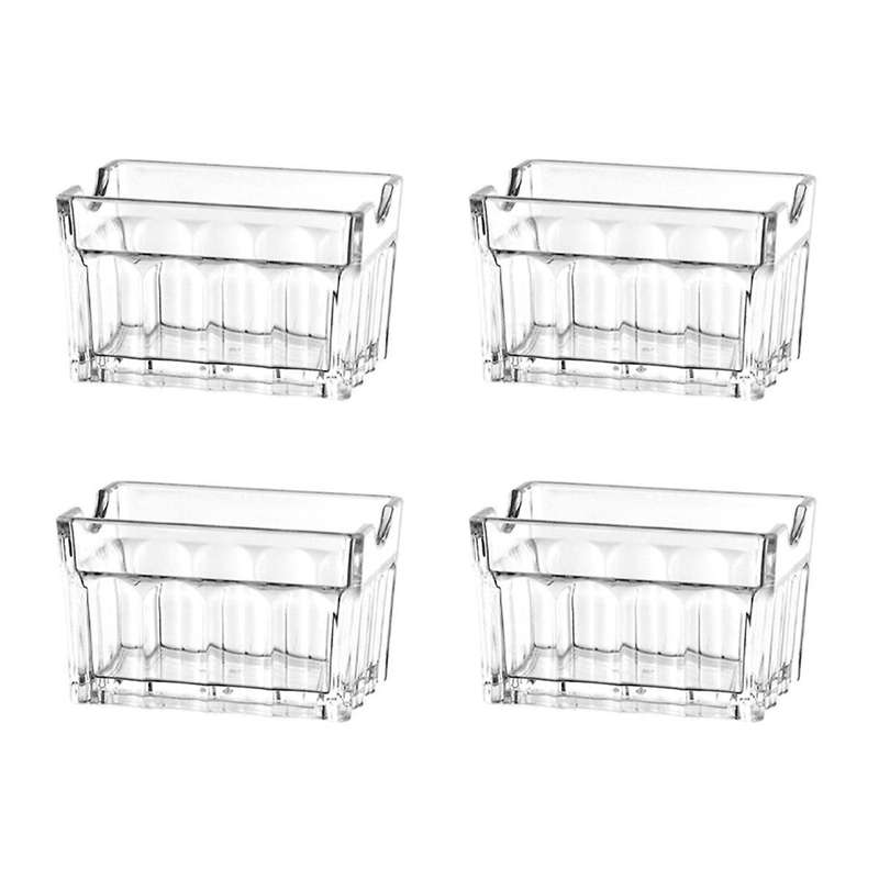 4Pcs Acrylic Sugar Packet Holder Sugar Bag Storage Container Dish Display Sachets Tissue Bowl