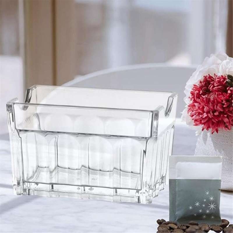 4Pcs Acrylic Sugar Packet Holder Sugar Bag Storage Container Dish Display Sachets Tissue Bowl