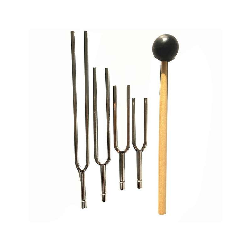 4pcs Accurate Frequency 256hz 320hz 384hz 512hz Music Tuning Fork Set Music Flat Fork Measure Gauge