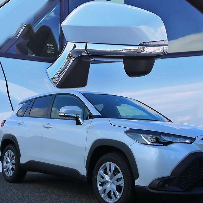 4Pcs ABS Chrome Side Rearview Mirror Strip Cover Trims Sticker for Corolla 2021 2022 RHD