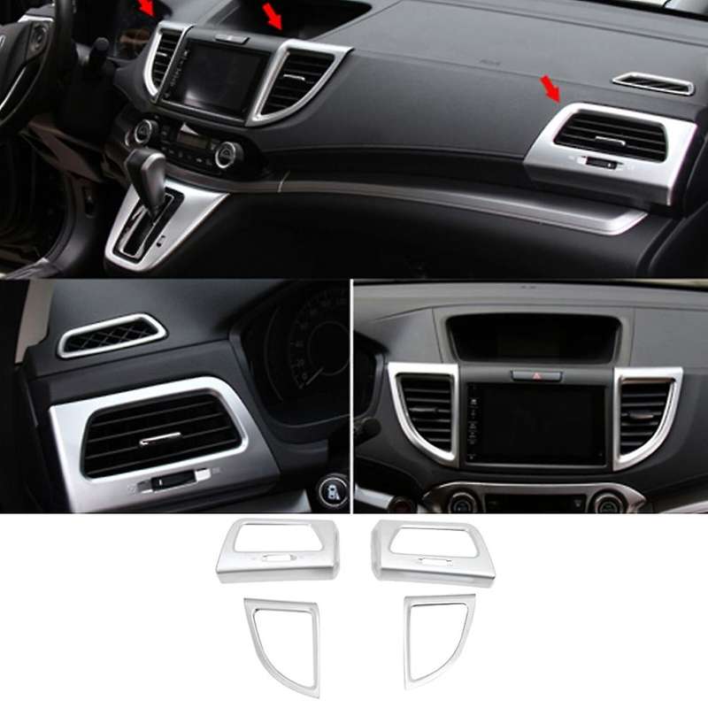 4Pcs ABS Chrome Car Front Outlet Condition Vent Trim Panel Cover for /CR-V 2012-2016