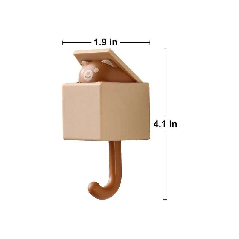 4pcs Adhesive Coat Hooks, Plastic Pet Wall Hooks for Hanging Key, Bag, Hat, Towel, Backpacks