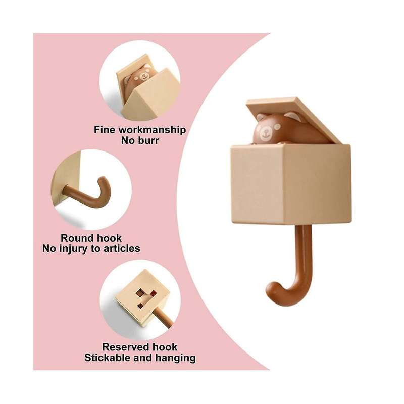 4pcs Adhesive Coat Hooks, Plastic Pet Wall Hooks for Hanging Key, Bag, Hat, Towel, Backpacks