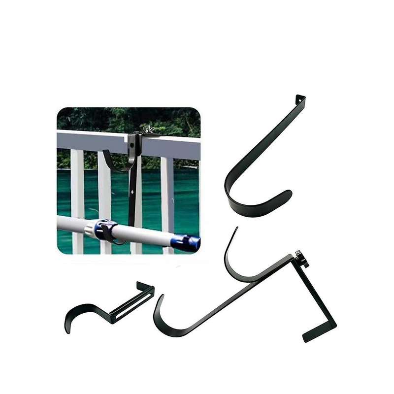 4pcs Adjustable Pool Pole Hangers, Metal Fence Hooks Pool Tool Holder for Telescopic Poles Skimmers