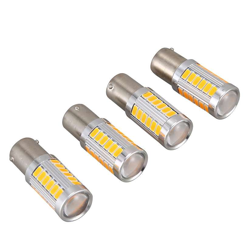 4pcs Amber 1156PY BAU15S PY21W Led 33SMD Car Tail Turn Brake Reverse Signal Bulb Y