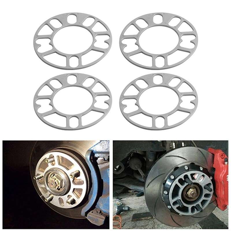 4pcs Aluminum Wheel Spacers Shims Plate Auto Wheel Spacers 3mm Stud for 4x100 4x114.3 5x100 5x108 5