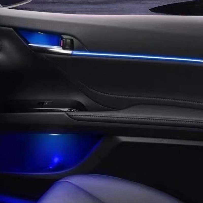4pcs Atmosphere Lamp Car Interior 4 Door Storage Box Led Light Ice Blue for 2018-2022