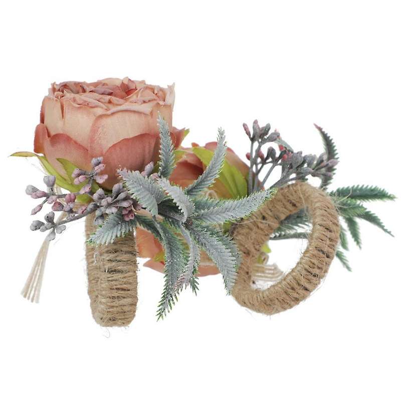 4pcs Artificial Flower Napkin Ring Flower Towel Napkin Buckle Holder Napkin Buckle Party Table Deco