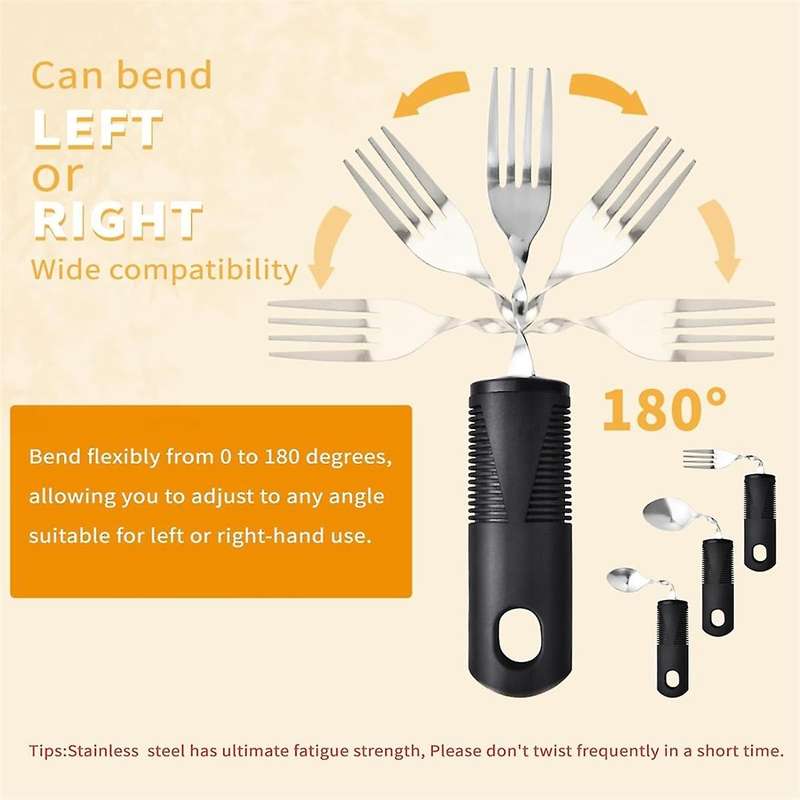 4pcs Bendable Cutlery Disabled Utensil Adult Weighted Utensils Elderly Built Adults Adaptive Tablewa