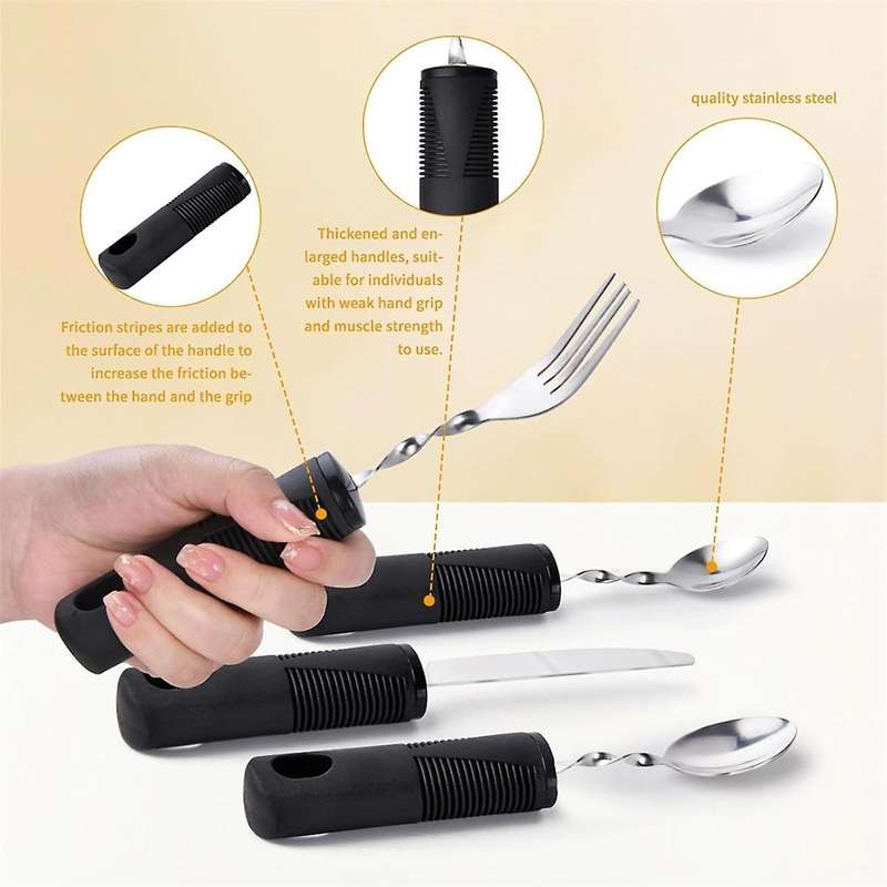 4pcs Bendable Cutlery Disabled Utensil Adult Weighted Utensils Elderly Built Adults Adaptive Tablewa