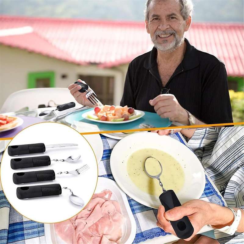 4pcs Bendable Cutlery Disabled Utensil Adult Weighted Utensils Elderly Built Adults Adaptive Tablewa