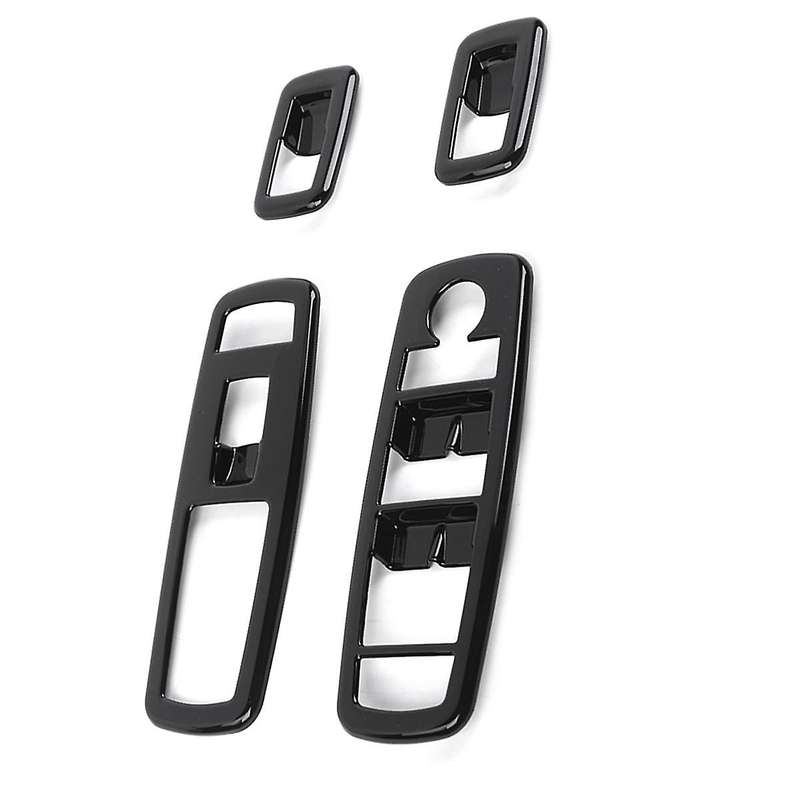 4pcs Black Car Inner Window Lift Trim Switch Panel Cover for Ram 2010-2017/charger Durango 2011-202
