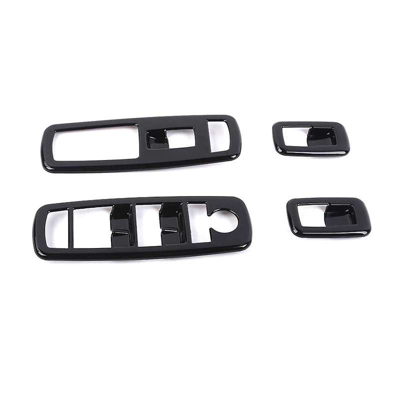 4pcs Black Car Inner Window Lift Trim Switch Panel Cover for Ram 2010-2017/charger Durango 2011-202