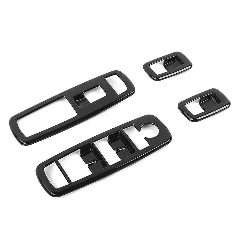 4pcs Black Car Inner Window Lift Trim Switch Panel Cover for Ram 2010-2017/charger Durango 2011-202