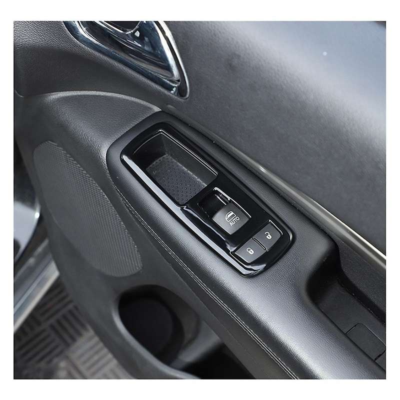 4pcs Black Car Inner Window Lift Trim Switch Panel Cover for Ram 2010-2017/charger Durango 2011-202