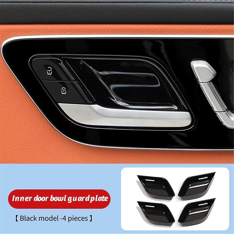 4Pcs Black Inner Door Handle Bowl Cover Trim for C E W214 S W223 GLC EQE EQS-Class 2021-2024 Door B