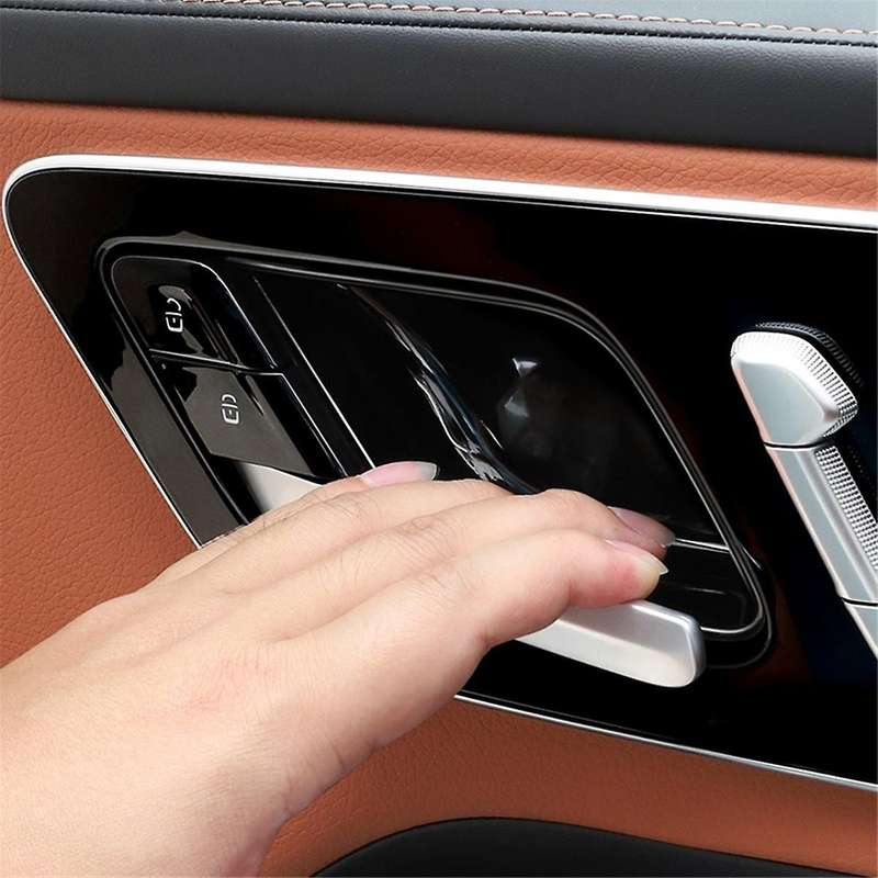 4Pcs Black Inner Door Handle Bowl Cover Trim for C E W214 S W223 GLC EQE EQS-Class 2021-2024 Door B