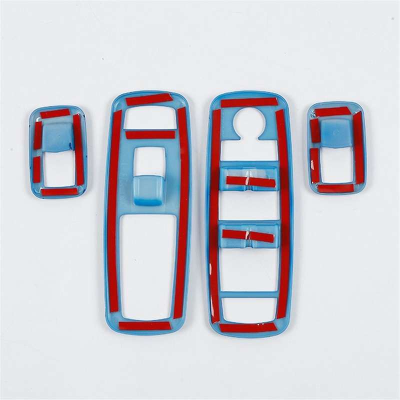 4pcs Blue Car Inner Window Lift Trim Switch Panel Cover for Ram 2010-2017/charger Durango 2011-2021