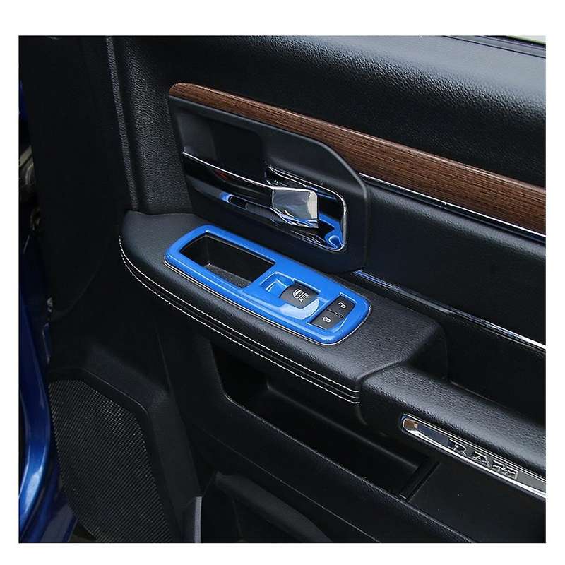 4pcs Blue Car Inner Window Lift Trim Switch Panel Cover for Ram 2010-2017/charger Durango 2011-2021