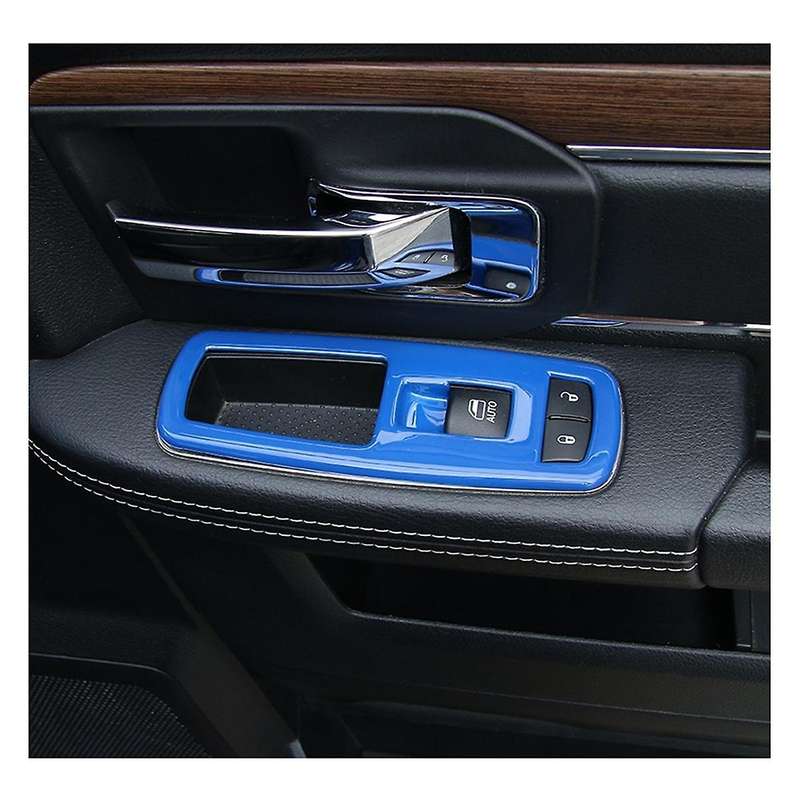 4pcs Blue Car Inner Window Lift Trim Switch Panel Cover for Ram 2010-2017/charger Durango 2011-2021
