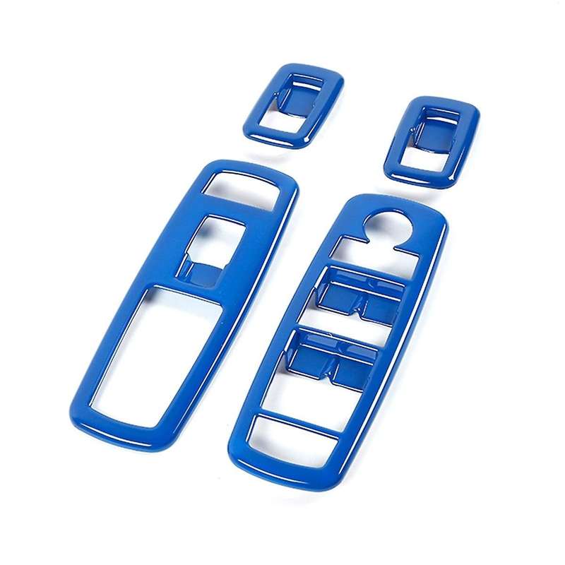 4pcs Blue Car Inner Window Lift Trim Switch Panel Cover for Ram 2010-2017/charger Durango 2011-2021