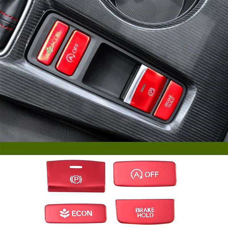 4PCS Brake Button Sticker Cover Trim Decor for 11Th 2022 2023 Red Interior Accessories