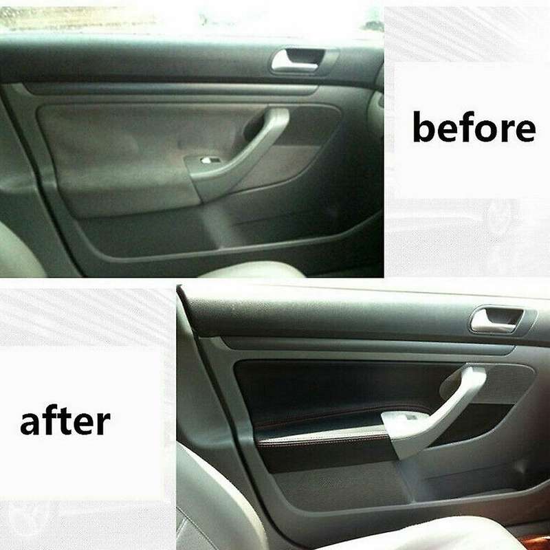 4PCS Black+RED LHD 4 Doors Armrest Panel Leather Cover Inner Trim for MK5 2005-2010 with Tools