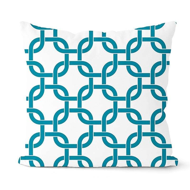 4PCS Blue Geometry Cushion Cover Pillowcase Home Decorative Sofa Square Pillow Cover Bedroom Car De