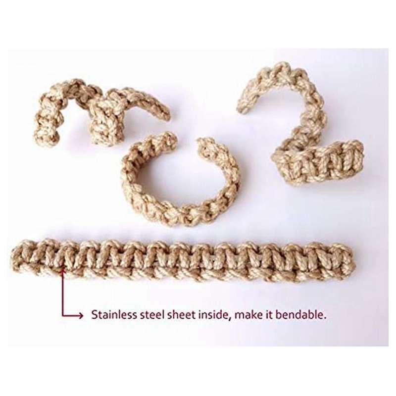 4Pcs Braided Curtain Tiebacks for Drapes, Rustic Curtain Holdbacks, Handmade Curtain Ties for Sheer/