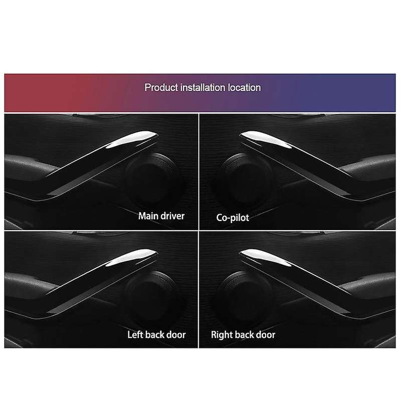 4Pcs Bright Black Car Inner Door Handle Trim Pull Grab Panel Handle Replacement for X1 E84 2010-2016