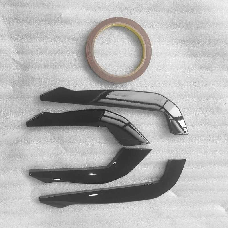 4PCS Bright Black Front Lip Wind Air Knife Canards Splitter for Focus ST-Lline 2019-2021 Side Bumper