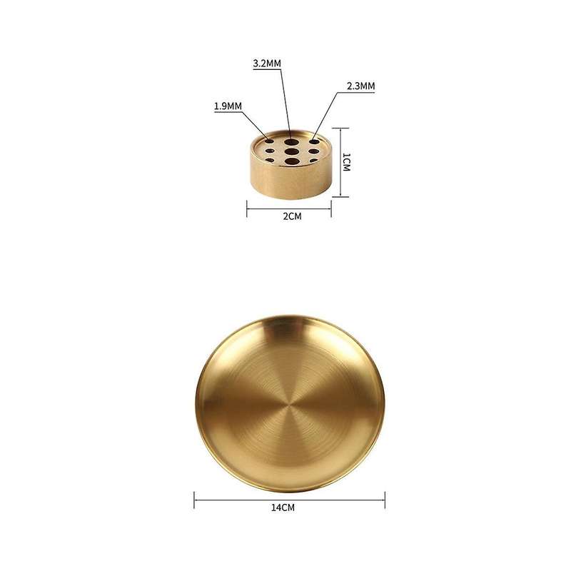 4Pcs Burner, Incense Holder for Incense Sticks/Coil Incense/Incense Cones, Brass Ash Catcher for Med