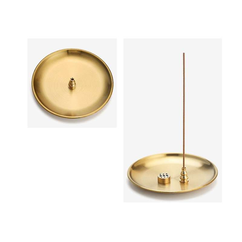 4Pcs Burner, Incense Holder for Incense Sticks/Coil Incense/Incense Cones, Brass Ash Catcher for Med