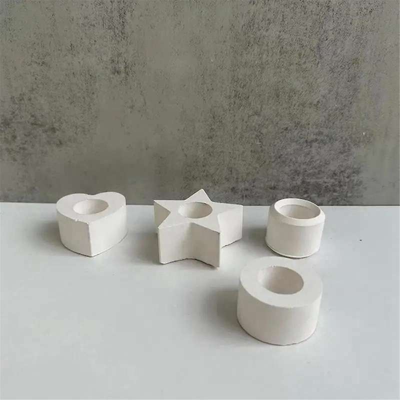 4Pcs Candle Holder Silicone Mold,Silicone DIY Candle Holder Mould Round Candlestick Casting Mould fo