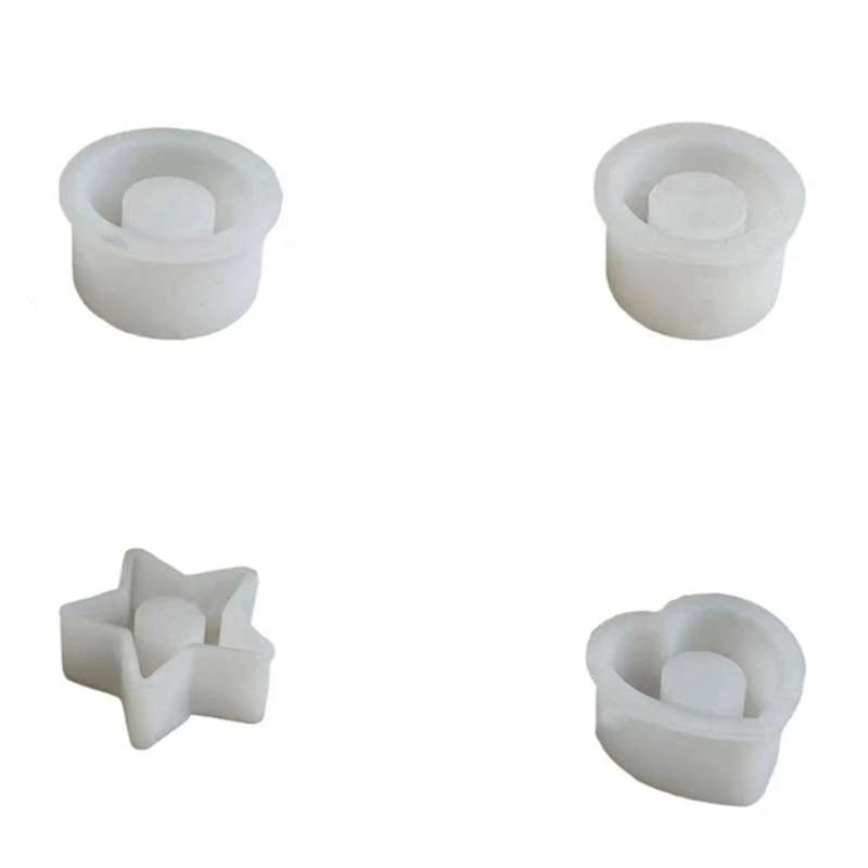 4Pcs Candle Holder Silicone Mold,Silicone DIY Candle Holder Mould Round Candlestick Casting Mould fo
