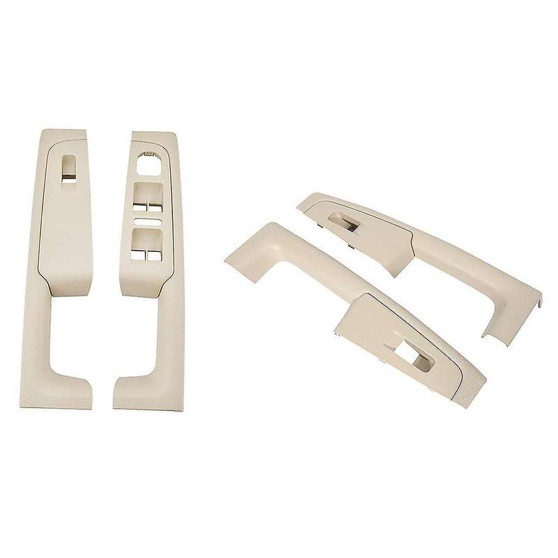 4PCS Car Beige Inner Door Handle Window Switch Control Panel Trim for Superb 2007-2014 LHD