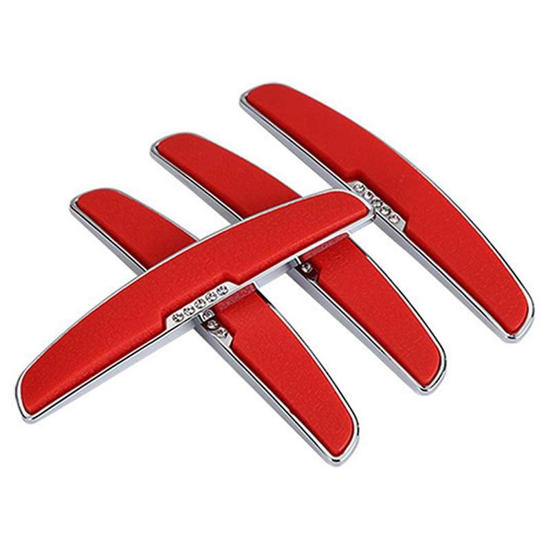 4PCS Car Anti-Collision Strip Bumper Corner Guard Universal Scratch Strip Bumper Protector Red