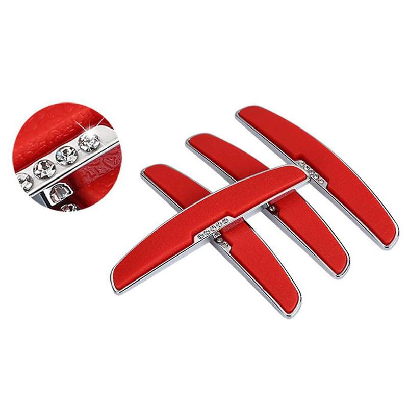 4PCS Car Anti-Collision Strip Bumper Corner Guard Universal Scratch Strip Bumper Protector Red
