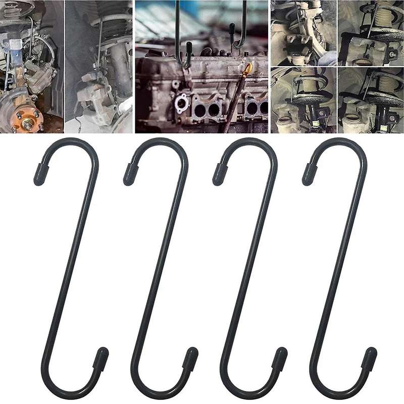4pcs Car Caliper S-Shape Brake Caliper Hanger Hooks with Rubber Tips for Bearing Axle Automotive Too