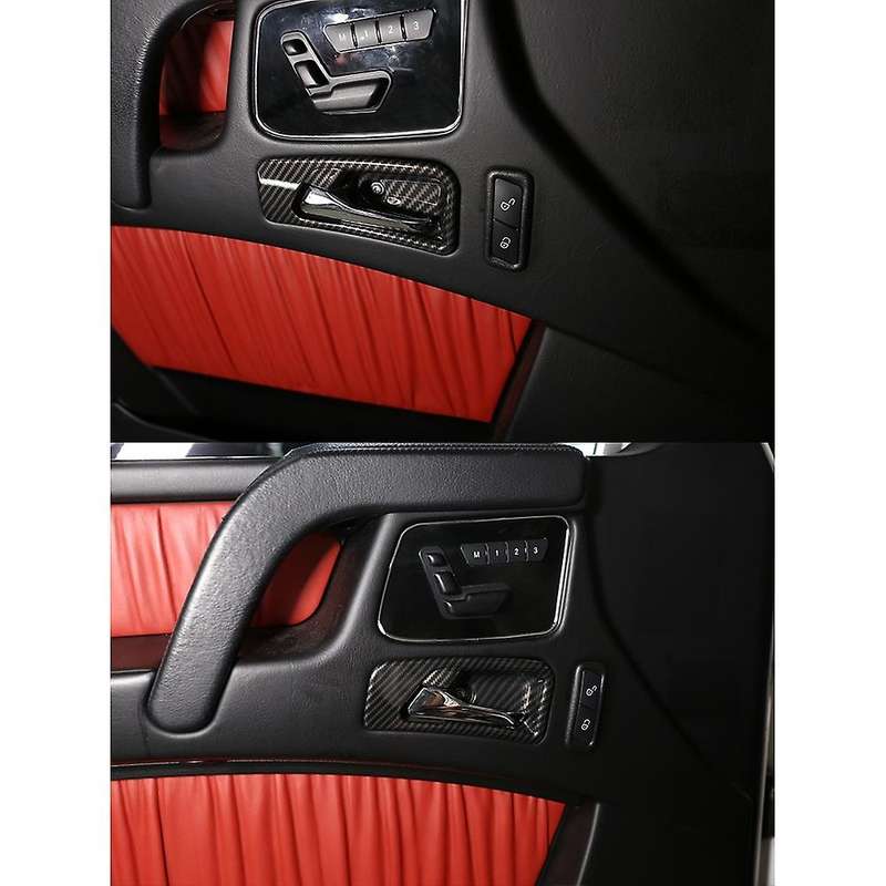 4PCS Car Carbon Fiber Inner Door Handle Bowl Cover Trim for G Class W463 G63 G500 2007-2010