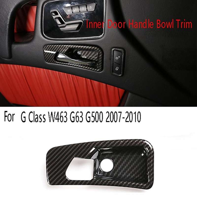 4PCS Car Carbon Fiber Inner Door Handle Bowl Cover Trim for G Class W463 G63 G500 2007-2010