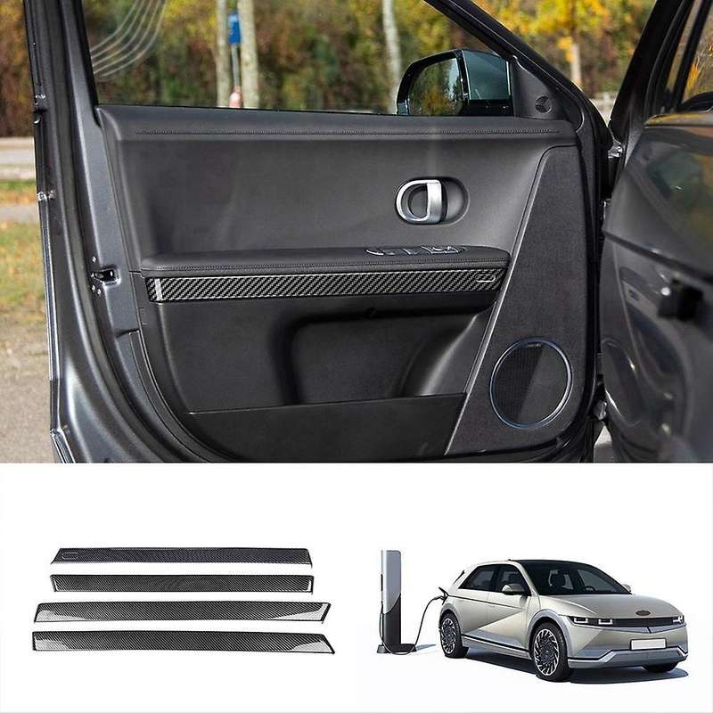4pcs Car Carbon Fiber Interior Door Panel Strips Decoration Cover Trim Fit for Aini 5 Ioniq 2022+
