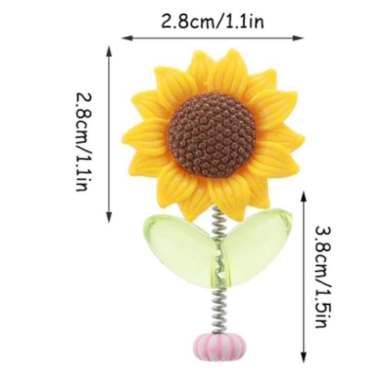 4Pcs Car Dashboard Sunflower Ornament Shaking Dancing Sunflower Cartoon Ornament Car Interior Cute F