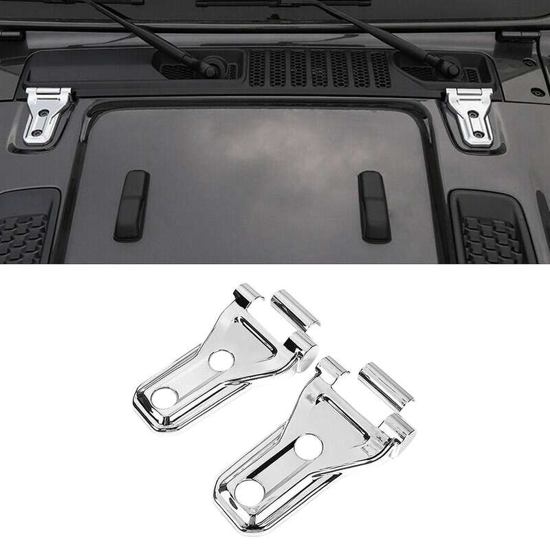 4PCS Car Chrome ABS Engine Hood Hinge Cover Trim for Wrangler JL 2018-2020