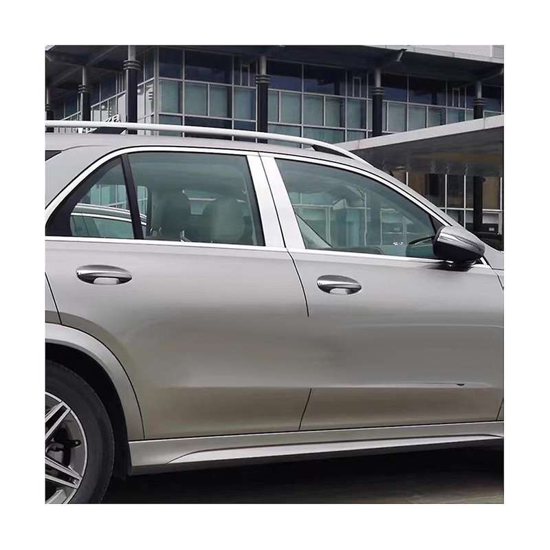 4pcs Car Exterior Door Window B Pillar Strip Sticker for Class 2020-2023 Chrome Aluminium Trim Panel